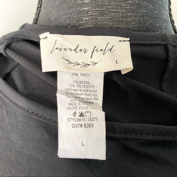 3/25🌸lavender field Cold Shoulder Flare Top - Picture 8 of 8